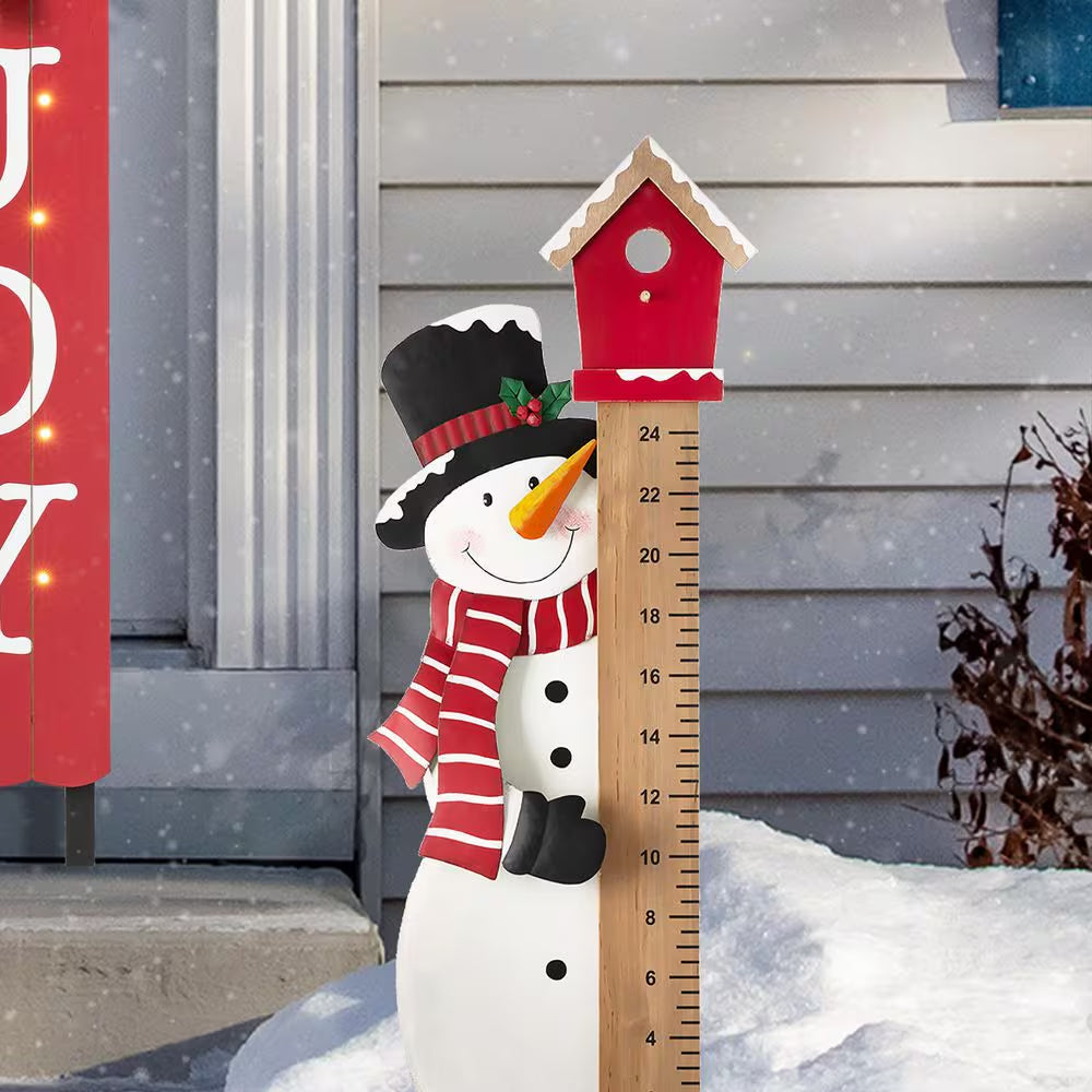 40 In. H Snowman Snow Gauge Yard Stake or Wall Decor (KD, 2 Function)