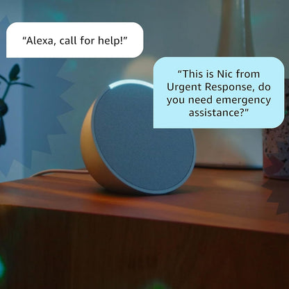 Echo Pop + Alexa Emergency Assist Monthly (Auto-Renewal) | Full Sound Compact Smart Speaker | Charcoal