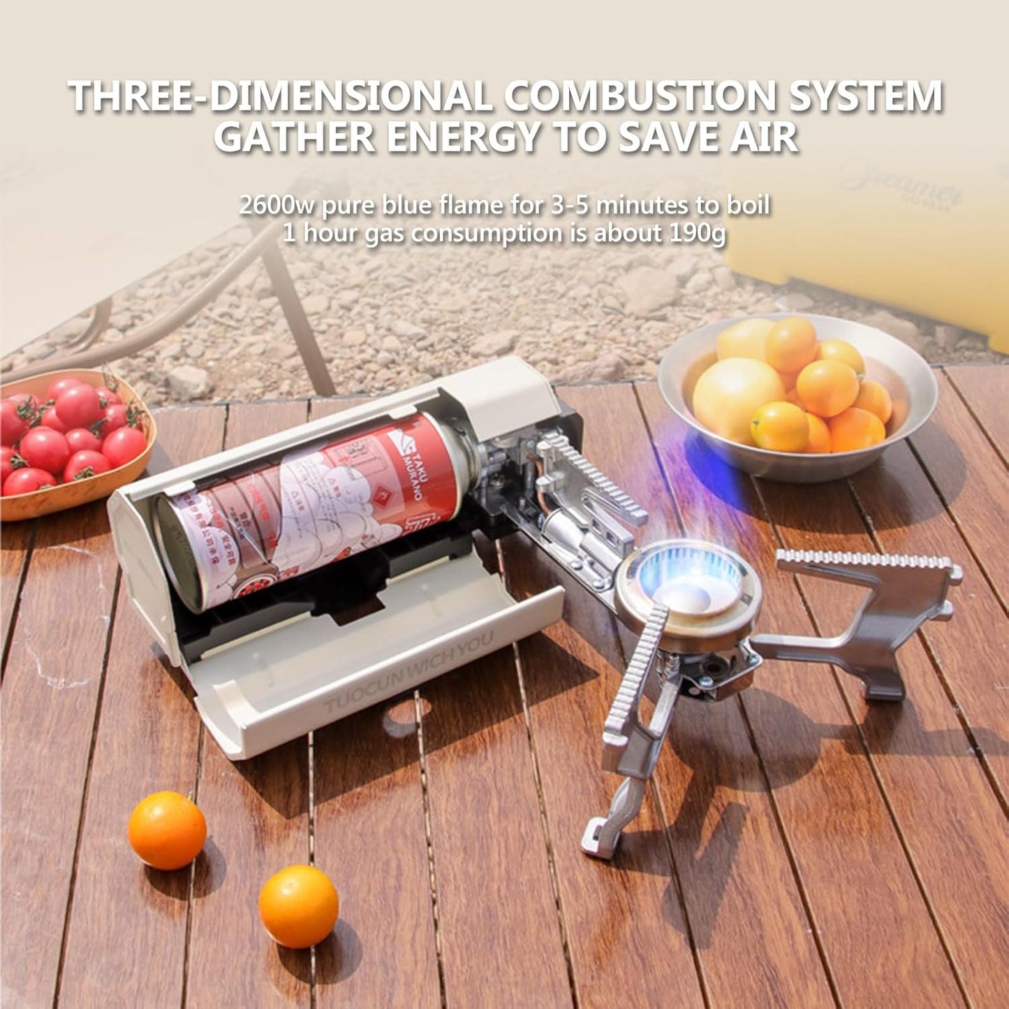 2600W Portable Butane Gas Cassette Stove with Adjustable Fire & Carry Case for Camping, Outdoor Travel & Picnics.