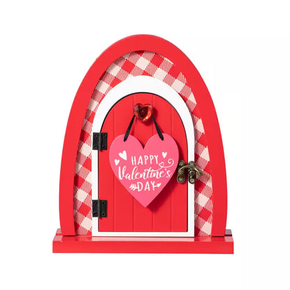 Valentine'S 8.5 In. H Wooden Door-Shaped Photo Frame Table Decor