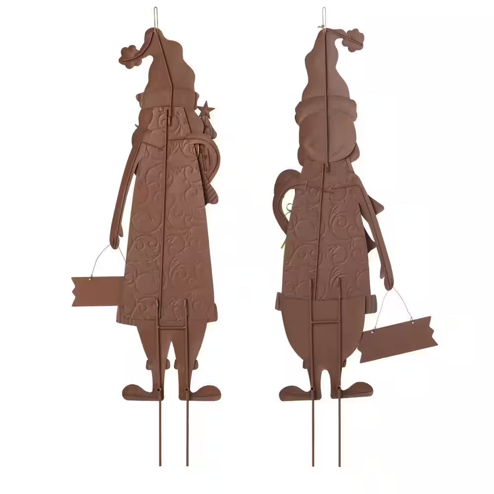 36 In. H Metal Snowman & Santa Christmas Yard Decor Stake or Standing Decor or Wall Decor(Set of 2)