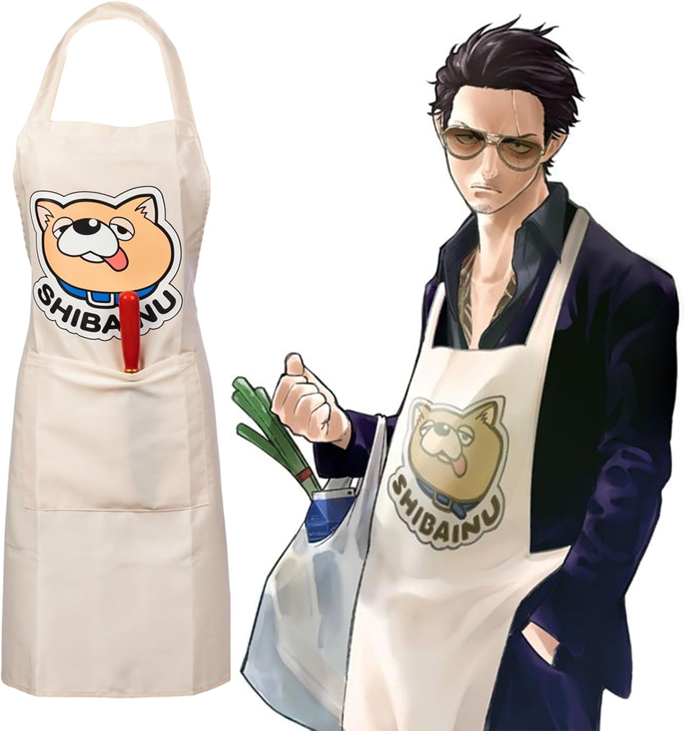 the Way of the Househusband Apron - Anime Gokushufudo Cute Shiba Inu Printed Cooking Cosplay Costume