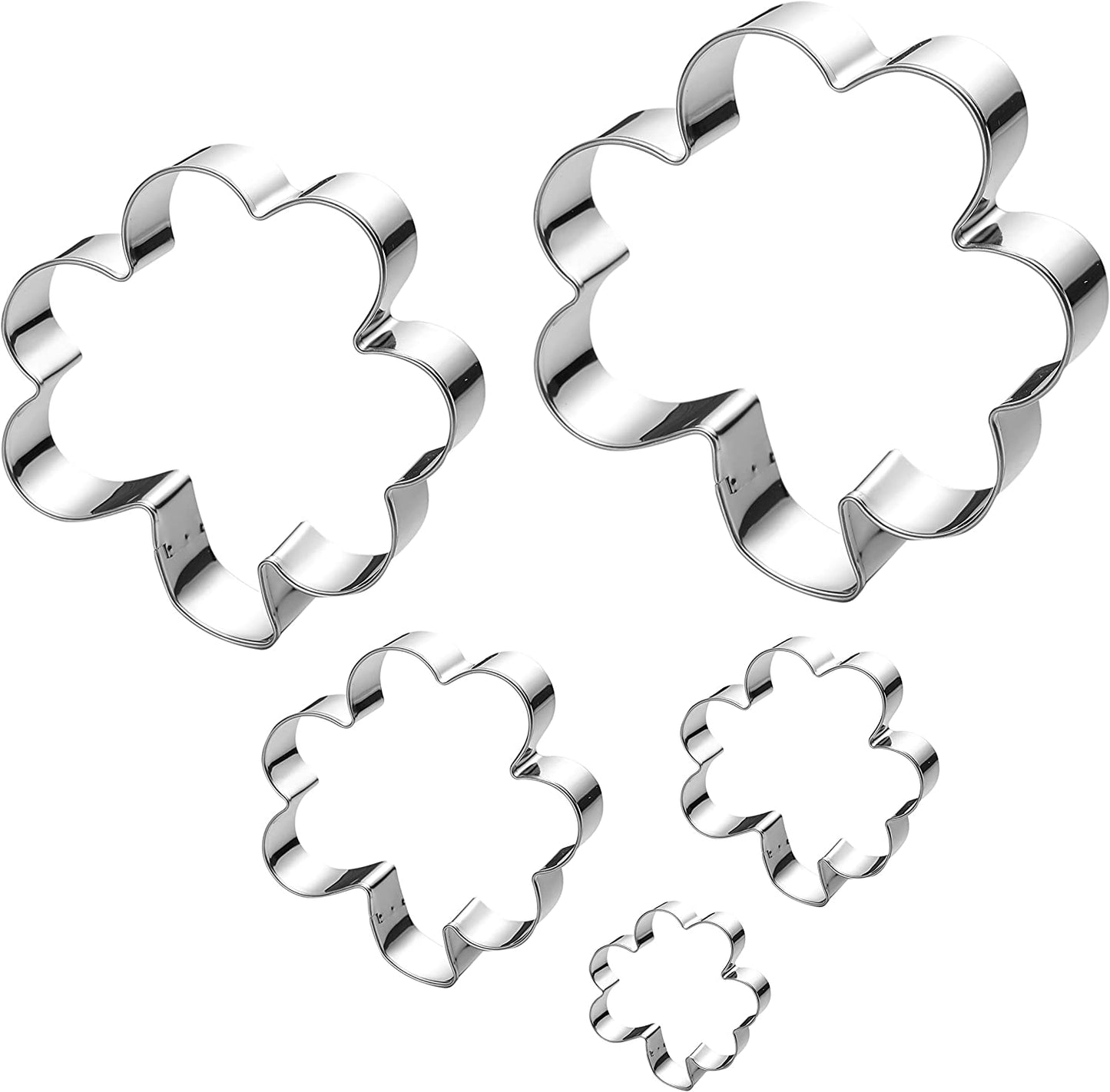 Clover Cookie Cutter Set - 5 Piece St. Patrick'S Day Irish Shamrock Cookie Cutters Stainless Steel