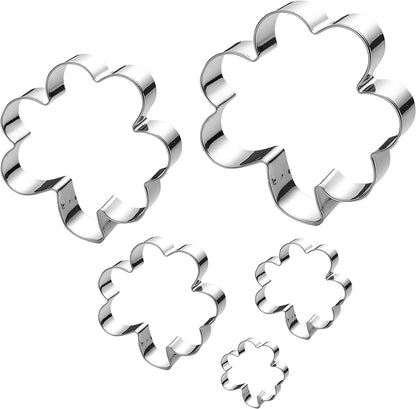 Clover Cookie Cutter Set - 5 Piece St. Patrick'S Day Irish Shamrock Cookie Cutters Stainless Steel