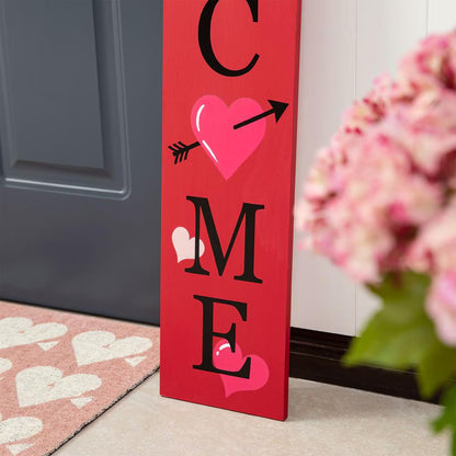 36 In. H Valentine'S Wooden Welcome Porch Sign