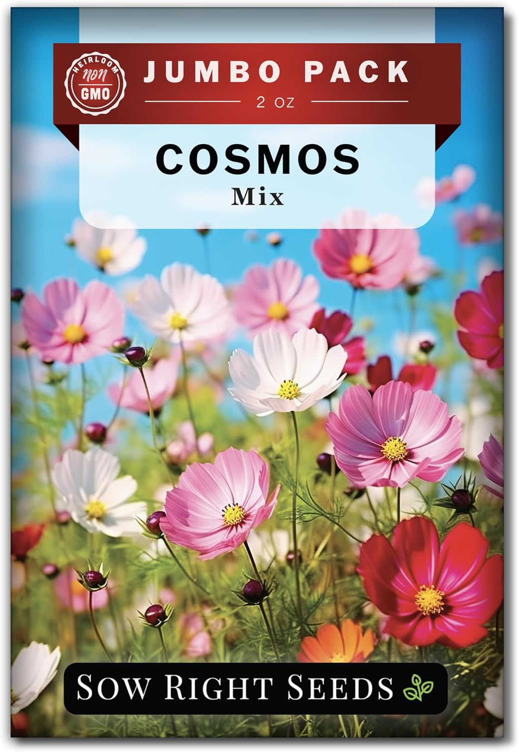 - Bulk Mixed Cosmos Seeds for Planting - 2 Ounce, 8500 Seeds - Non-Gmo Heirloom Jumbo Pack with Instructions to Plant a Home Flower Garden - Grow Loads of Beautiful Cosmos Flowers