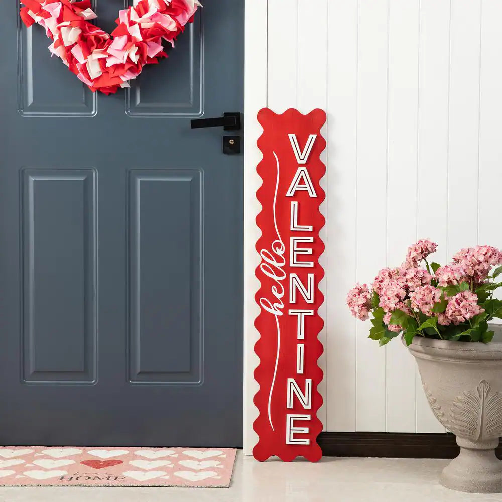 39.25 In. H Valentine'S Wooden HELLO VALENTINE Porch Decor