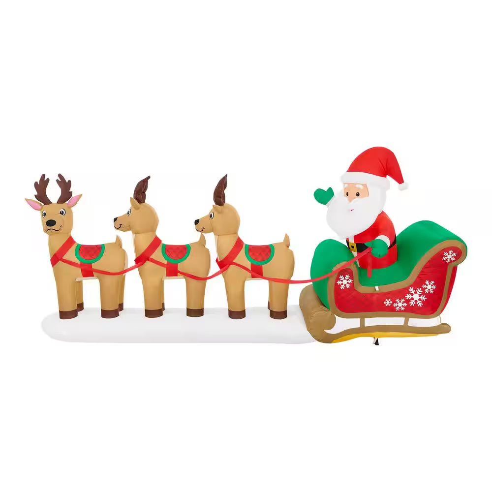 5.51 Ft. H X 12 Ft. W LED Santa Sleigh Scene