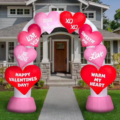 9.4 Ft. Tall Valentine Airblown Heart Archway