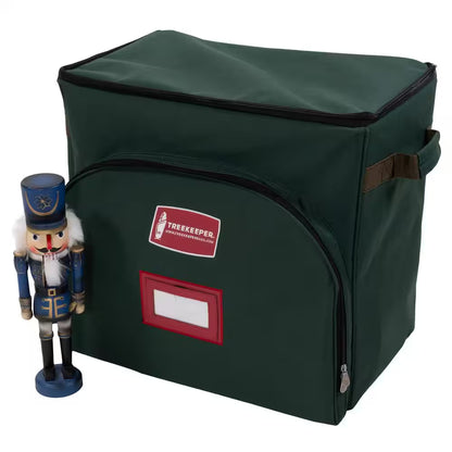 18 In. Green Polyester Collectible Nutcracker Storage Box (Holds 9 Figurines)