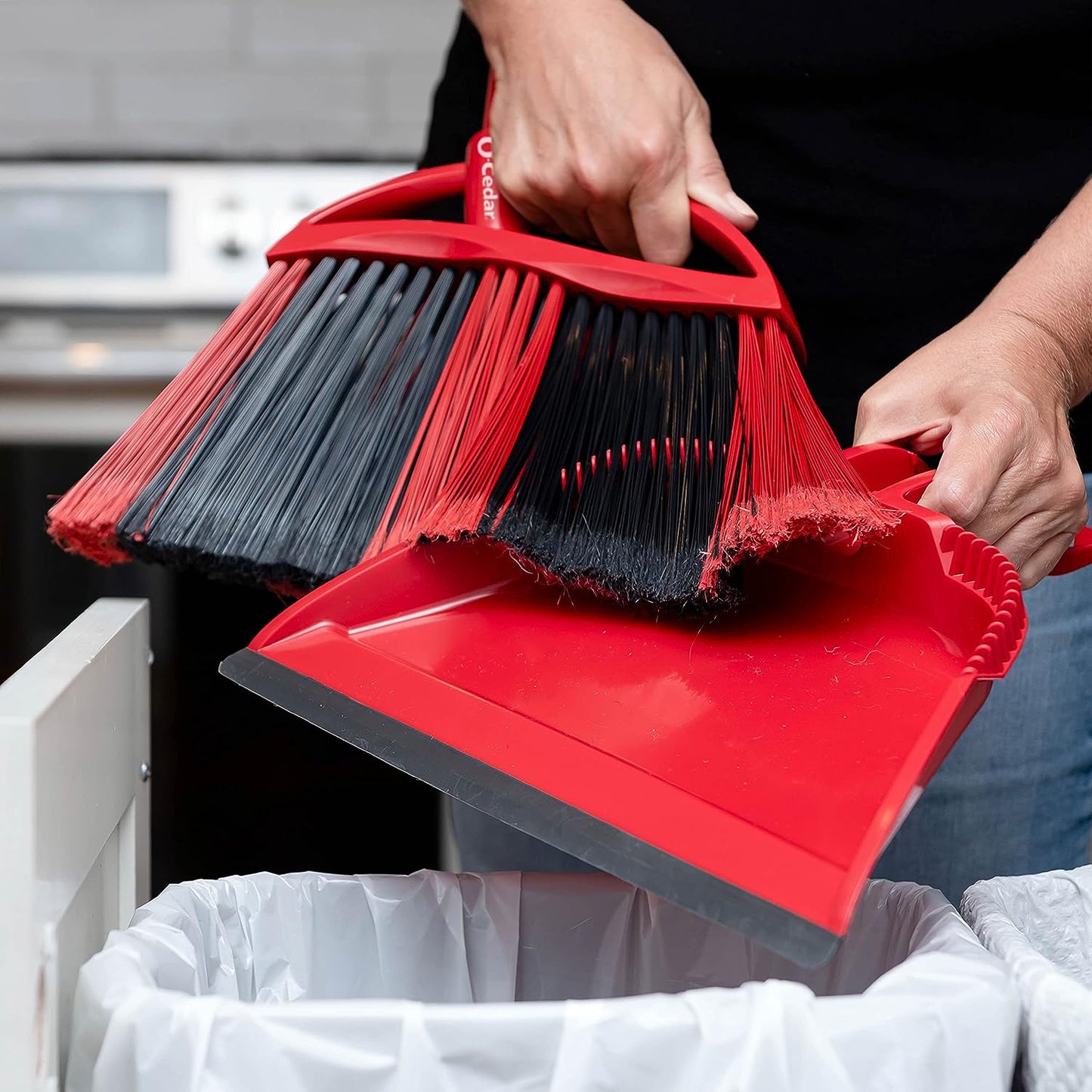 One Sweep Broom with Step-On Dustpan | Remove 99% with One Sweep | Lightweight Quiet Cleaning Tool | Ideal for Pet Owners