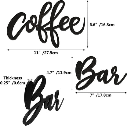 "Elegant Wooden Coffee Bar Wall Sign - Farmhouse Decor for Kitchens, Cafes, and Restaurants | Ideal Gift for Coffee Enthusiasts"