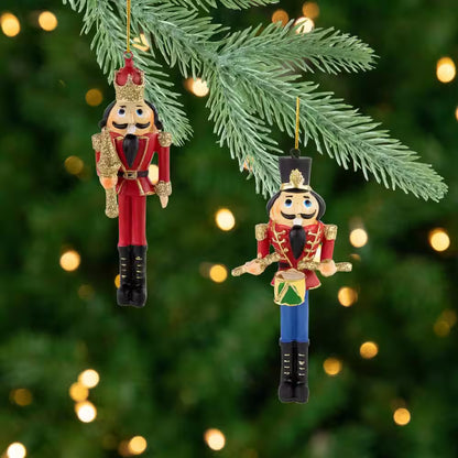 5.75 In. Nutcracker King and Soldier Christmas Ornaments (Set of 2)