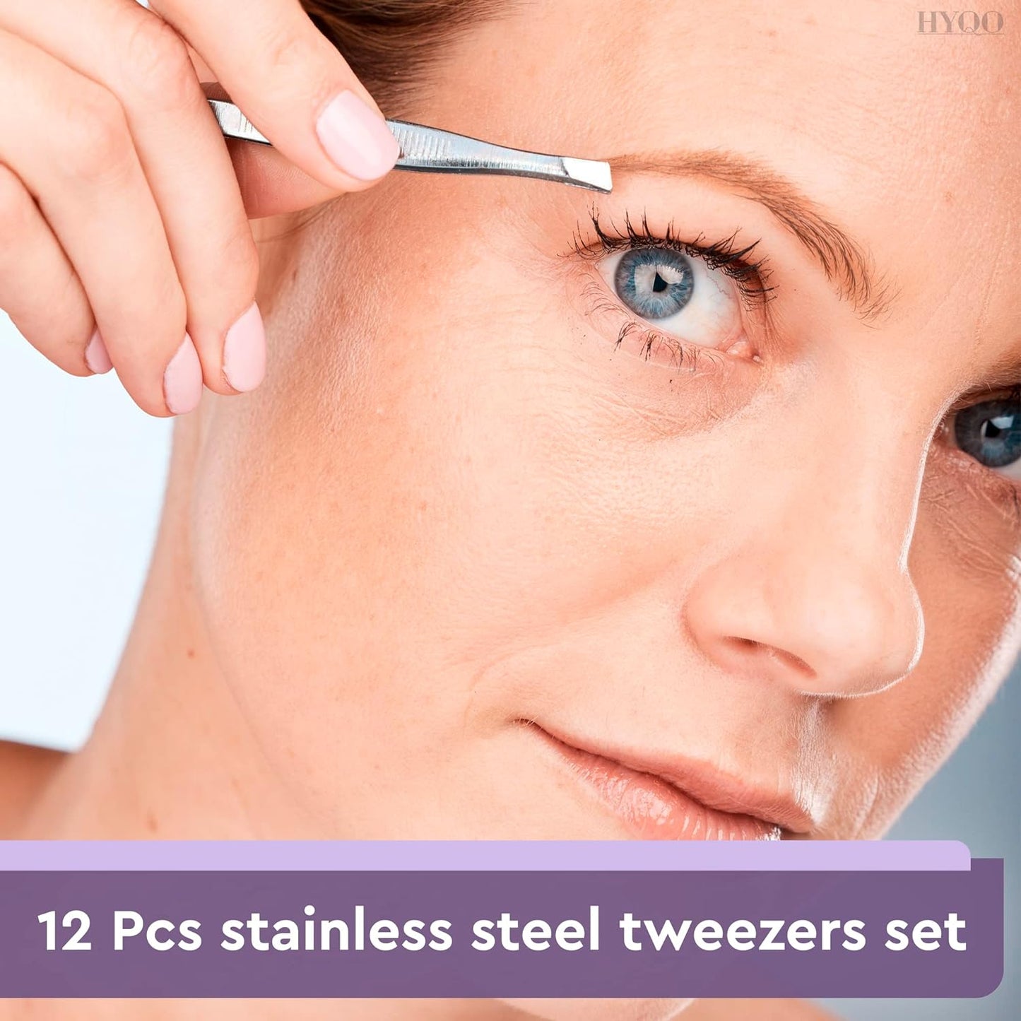 12Pcs Stainless Steel Tweezers Ingrown Hairs - Precision Tweezers for Fine Hair Remover for Women Eyebrow Tweezers for Women Hair Accessories - Hair Tweezers for Plucking Facial Hair Removal for Women