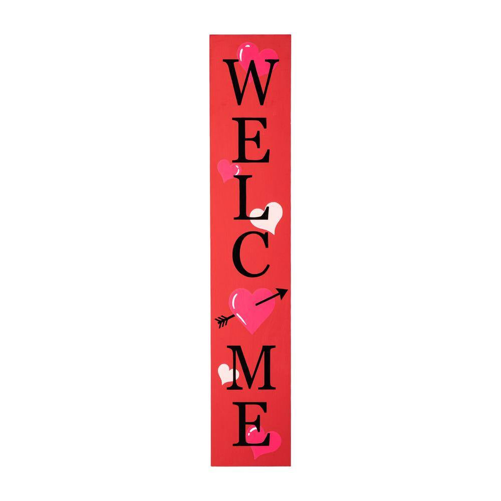 36 In. H Valentine'S Wooden Welcome Porch Sign