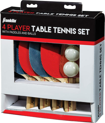 Ping Pong Paddle Set with Balls - 2 Player & 4 Player Table Tennis Paddle Kit - Full Ping Pong Starter Kit