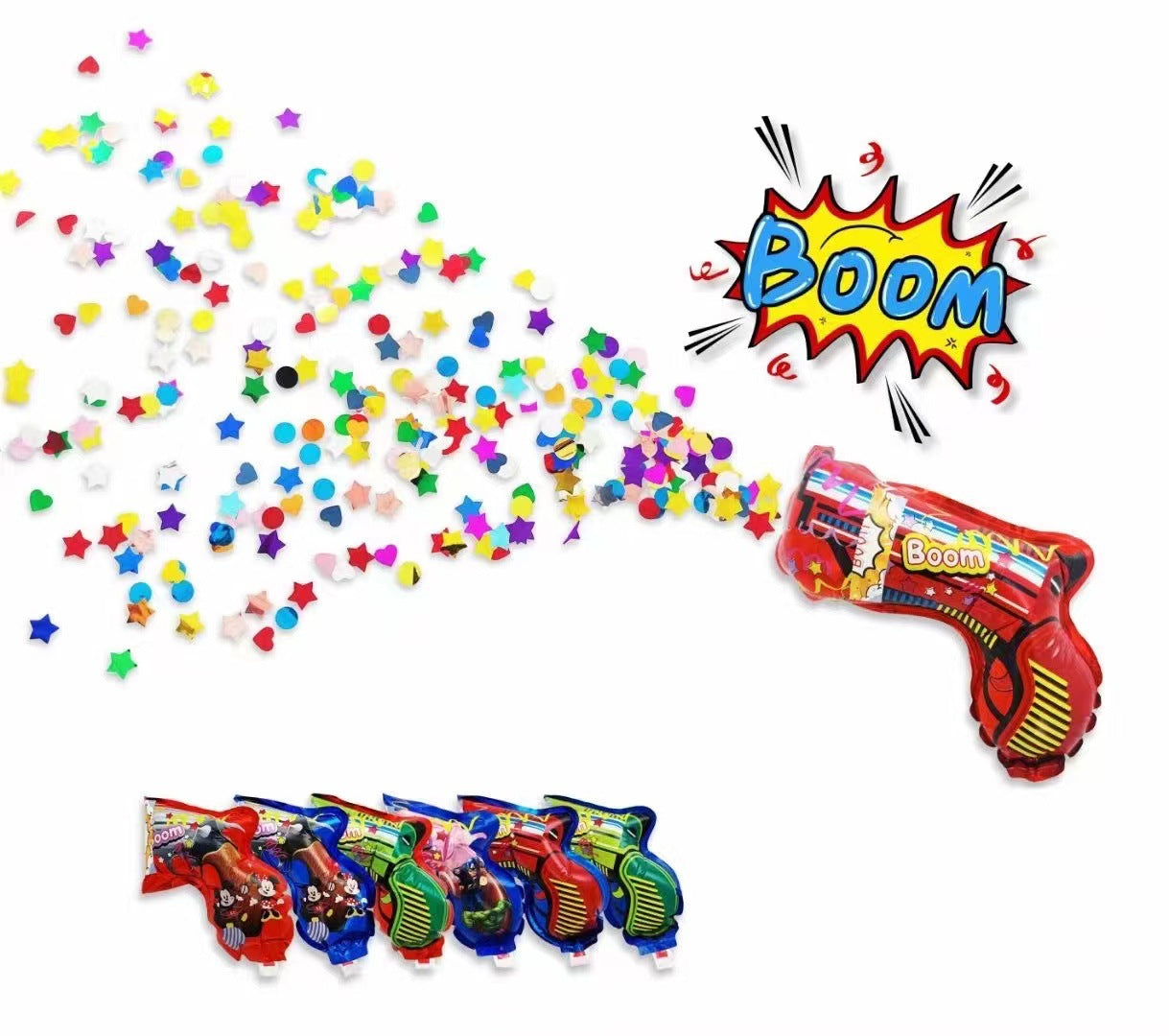 Automatic Inflatable Spray Balloon Hand Held Salute Fireworks Party Toys Confetti Holiday Atmosphere Birthday Wedding Balloon