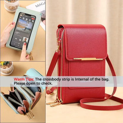 Anti-Theft Leather Bag,Small Crossbody Cell Phone Purse Wallet for Women,Rfid Block Phone Purse Crossbody with Shoulder Strap