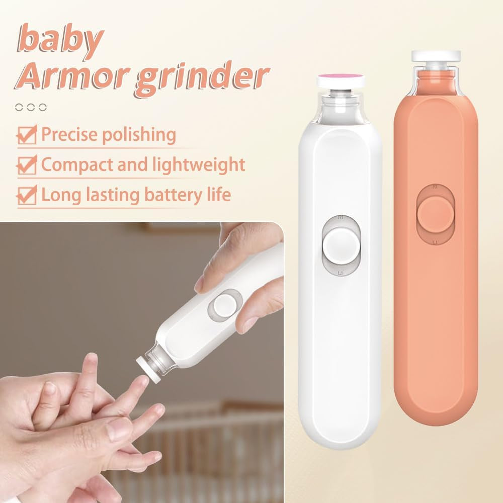 Baby Nail Trimmer Electric, Trim Polish Grooming Kit for Newborn,Baby Nail Clippers Safe Baby Nail File Kit Manicure Set,4 Speed Modes (White)