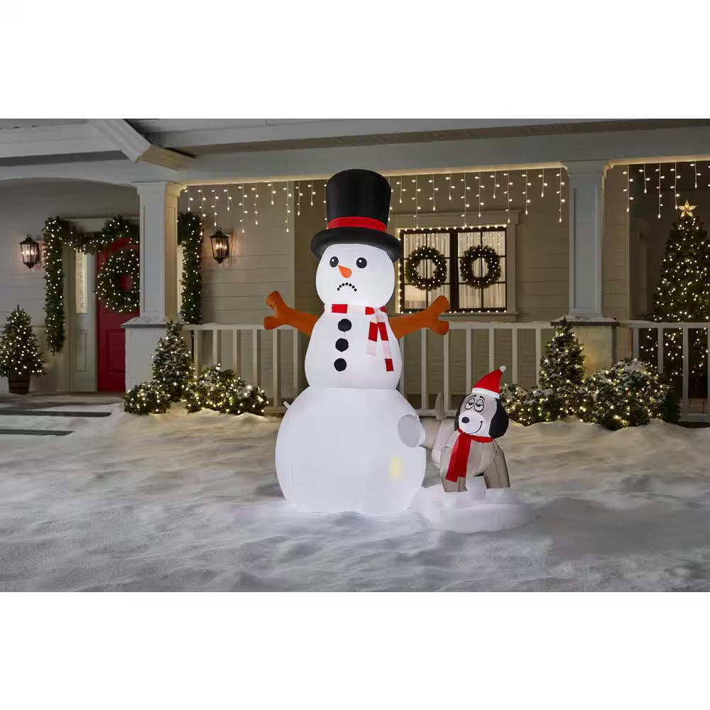 6 Ft. Animated LED Snowman and Dog Scene Christmas Airblown® Inflatable