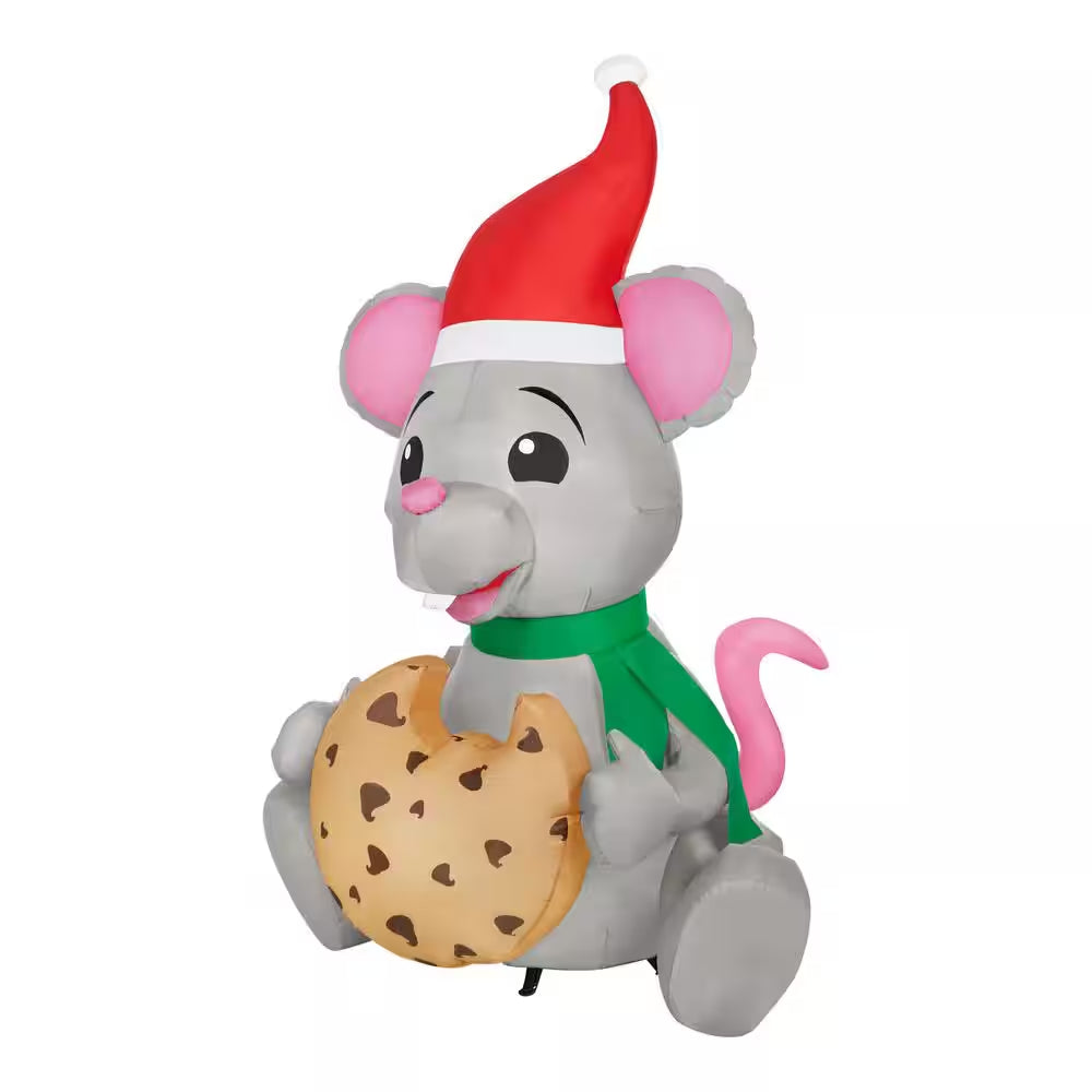 6.5 Ft. Animated LED Mouse Eating Cookie Christmas Airblown® Inflatable