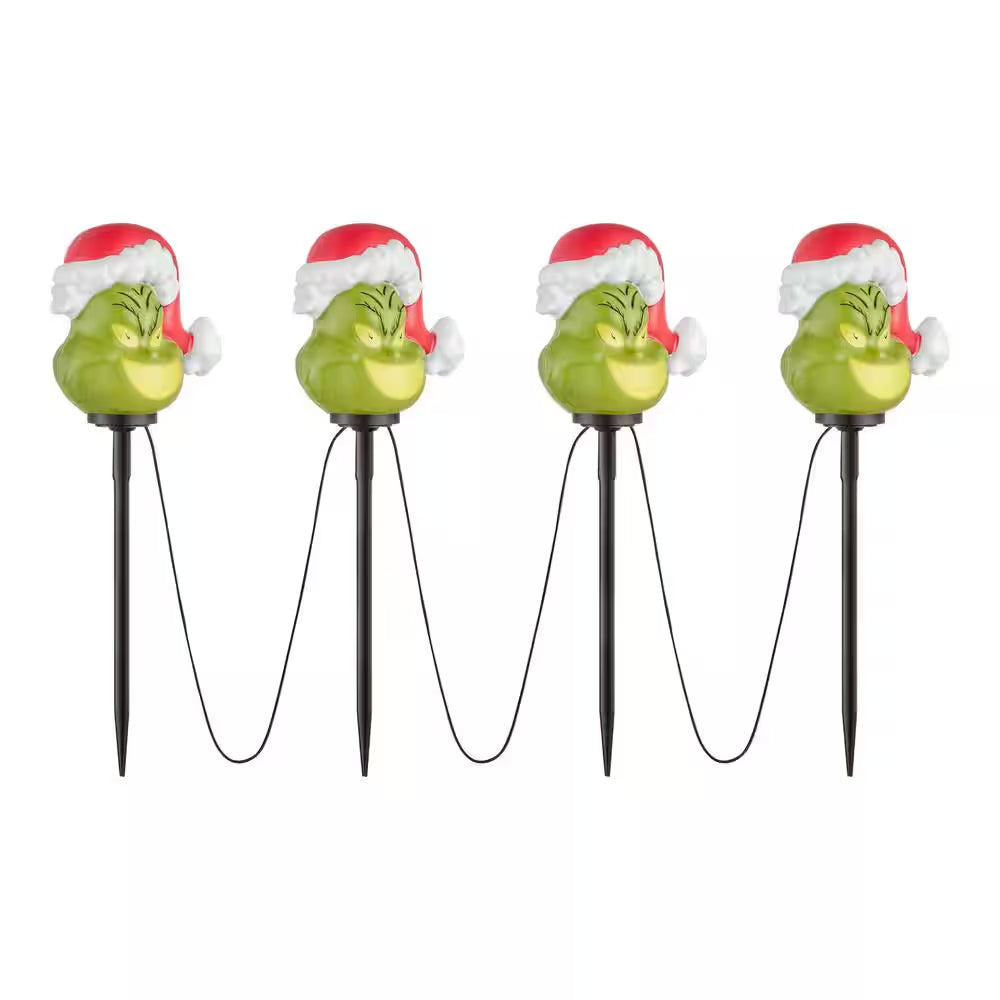 Christmas Grinch Battery-Operated Pathway Stakes (4 Count)