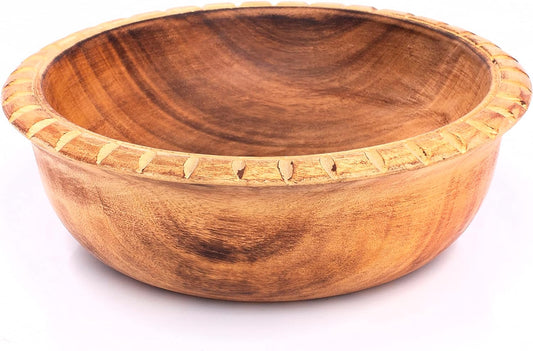 Elegant Handmade 6 x 2 Decorative Mango Wood Snack Serving Bowl for Dry Fruits, Chips, and Home Accents