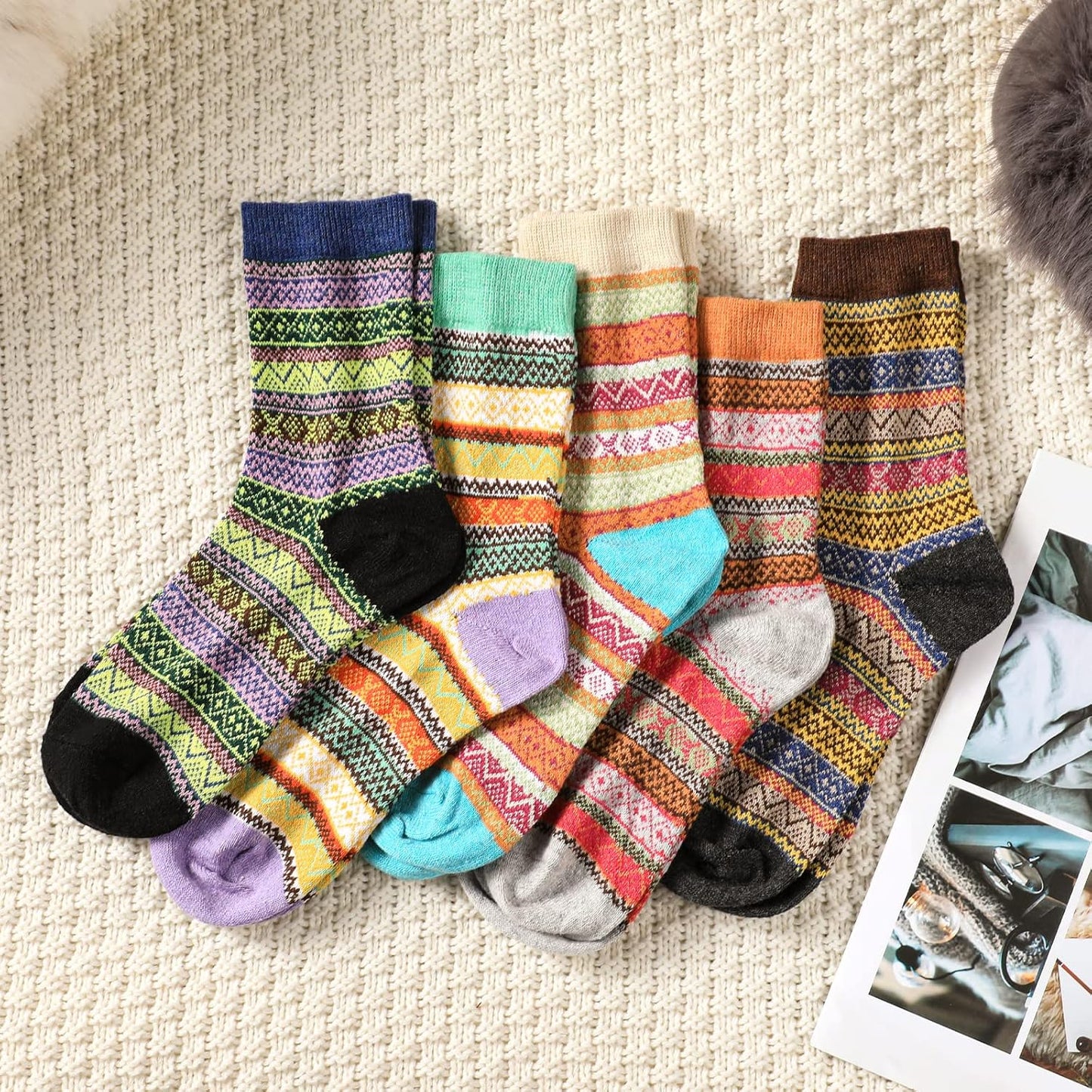 Wool Socks - Wool Socks for Women, Womens Wool Socks, Warm Socks for Women Men, Thick Winter Socks Cozy Socks