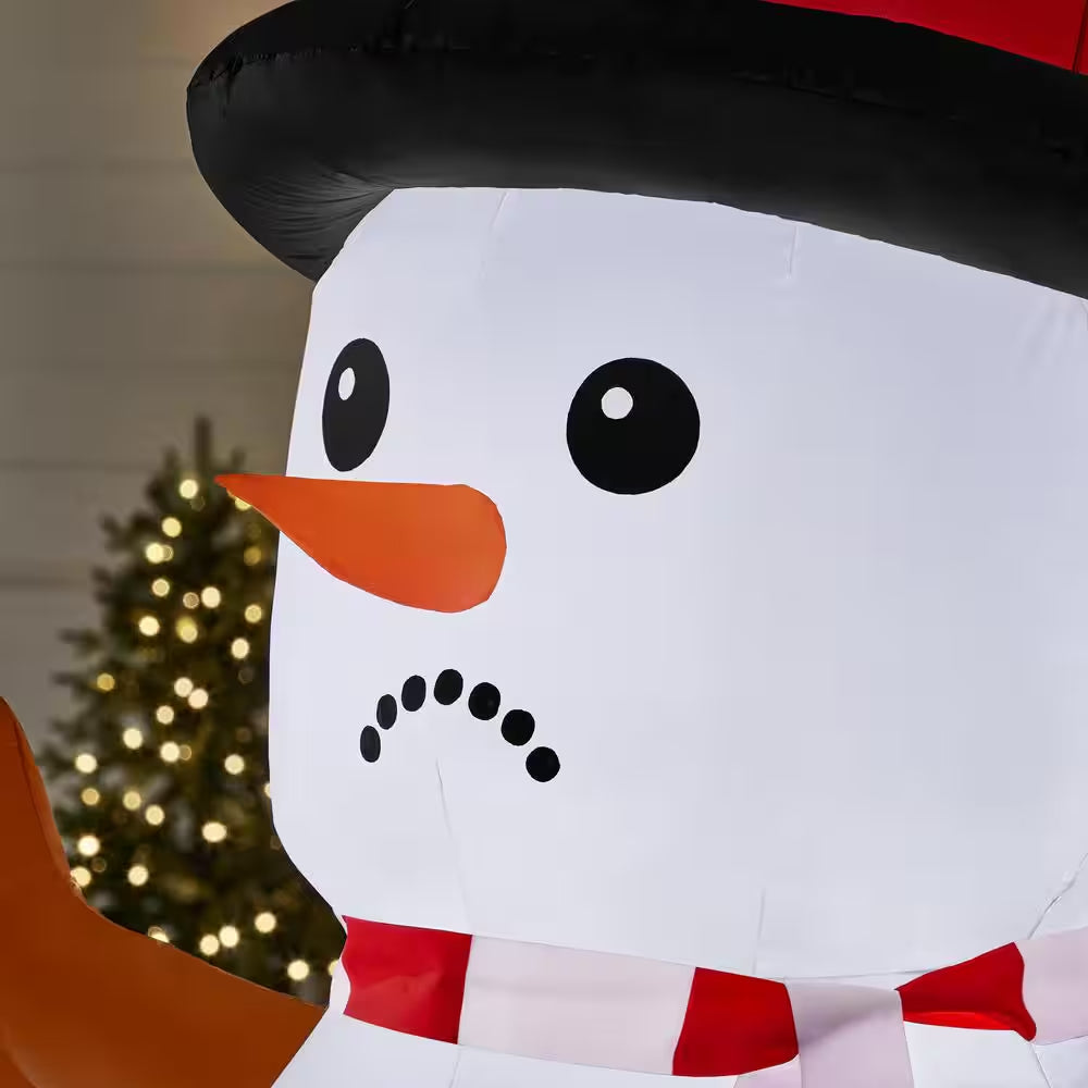 6 Ft. Animated LED Snowman and Dog Scene Christmas Airblown® Inflatable