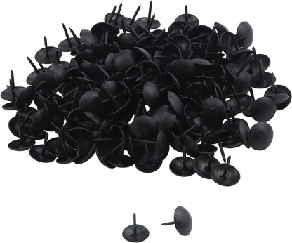 200-Pack Household Decorative Metal round Head Upholstery Tack Nail Black 3/7" X 1/2" (11 X 13Mm)