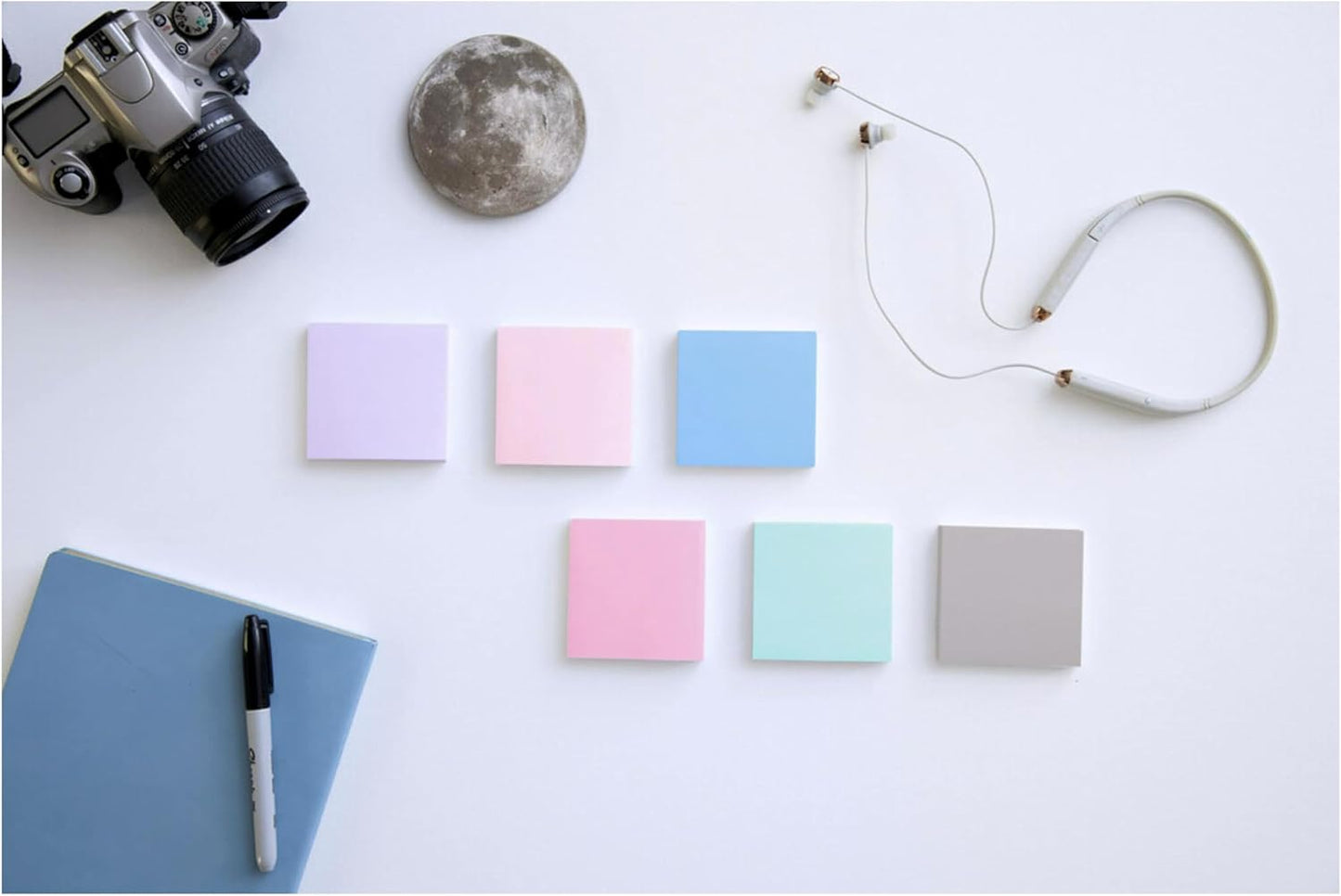 100% Recycled Paper Super Sticky Notes, 2X the Sticking Power, 3X3 In, 12 Pads/Pack, 70 Sheets/Pad, Wanderlust Pastels Collection