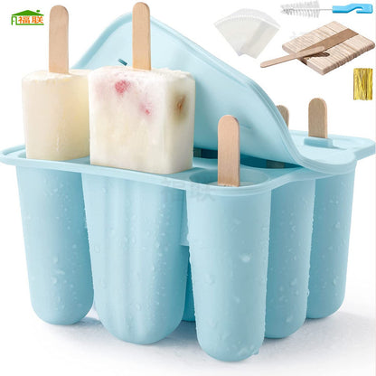 Amazon 12-pack ice cream mold 12 compartments silicone popsicle ice cream mold with lid Silicone Popsicl