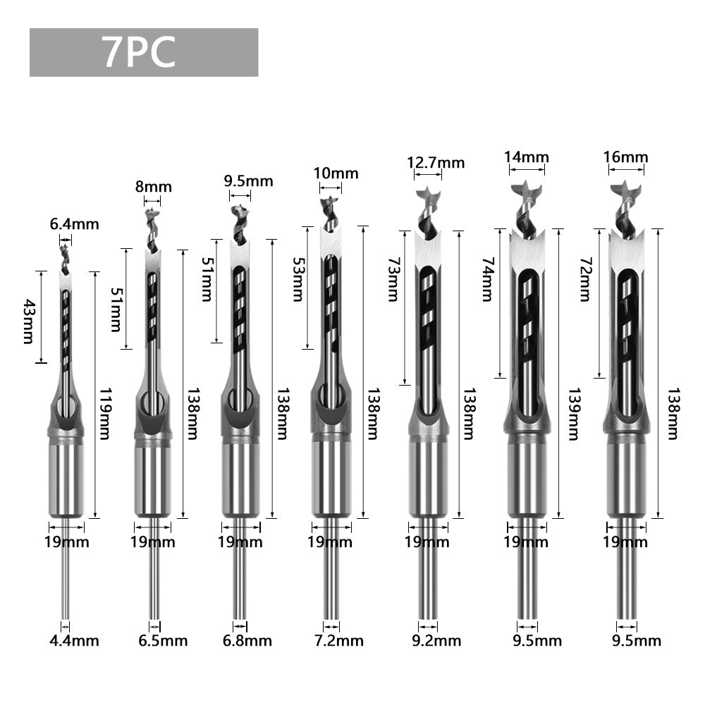 Woodworking square hole drill bit, square tenon drill, square eye drill, drill core, salad drill bit, woodworking hole opening