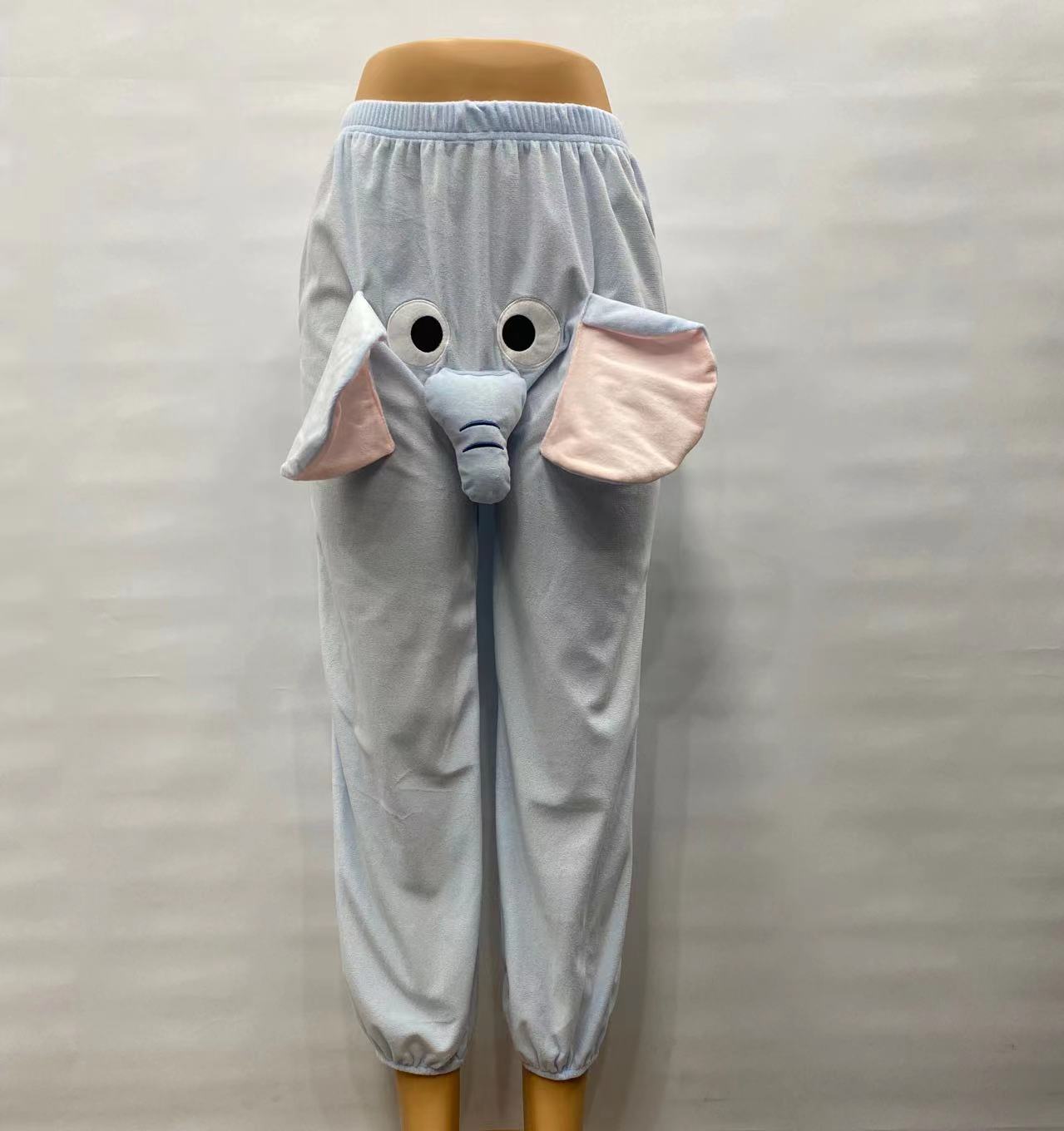 Spot Elephant Couple Pants Dumbo Elephant’s Trunk Noise Pants Funny Pajama Pants Internet Celebrity Flying Elephant Pants