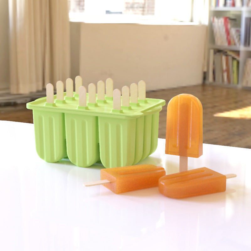 Amazon 12-pack ice cream mold 12 compartments silicone popsicle ice cream mold with lid Silicone Popsicl