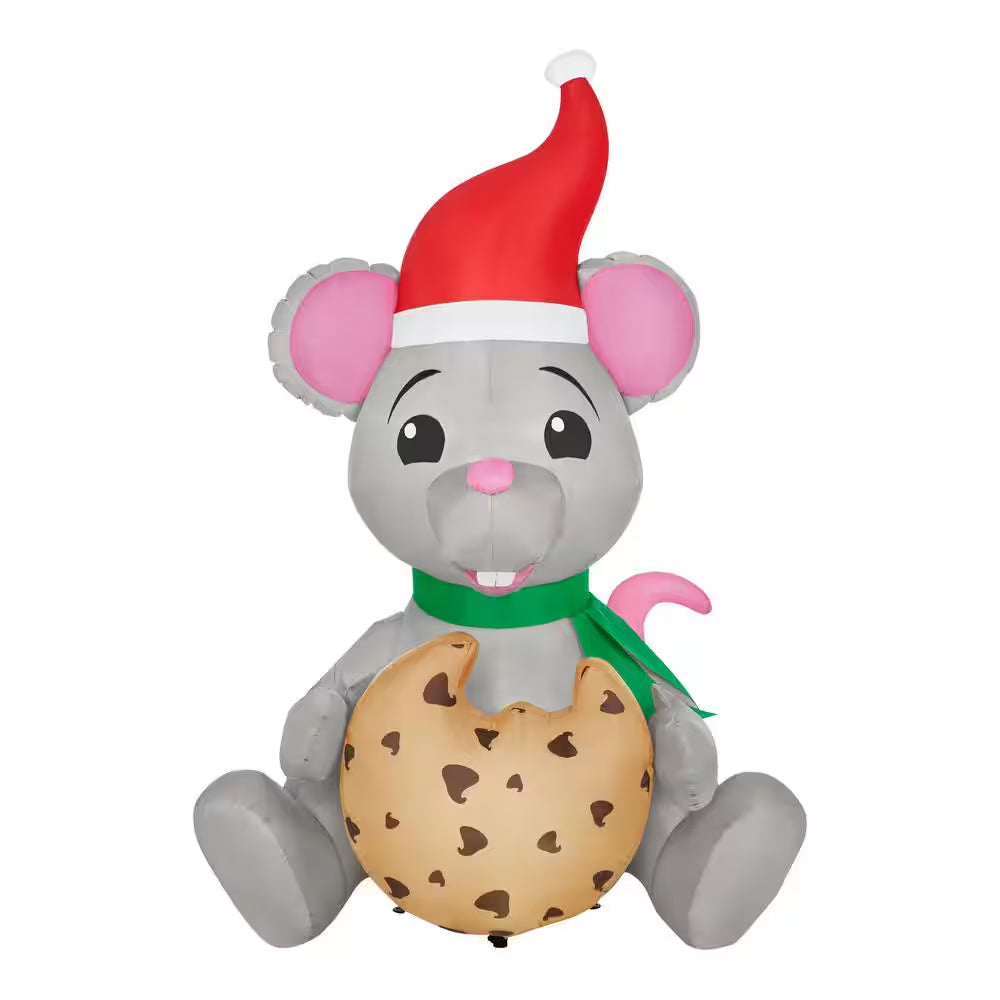 6.5 Ft. Animated LED Mouse Eating Cookie Christmas Airblown® Inflatable