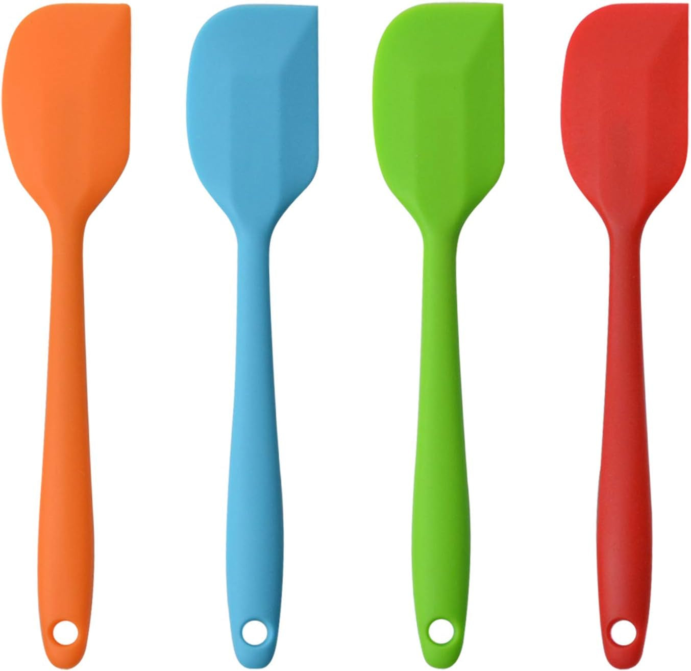 Silicone Spatulas, 11 Inch Rubber Spatula Heat Resistant Seamless One Piece Design Non-Stick Flexible Scrapers Baking Mixing Tool (4 Piece)