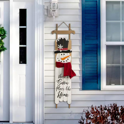 42 In. H Wooden Christmas Snowman Porch Sign