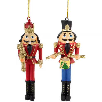 5.75 In. Nutcracker King and Soldier Christmas Ornaments (Set of 2)