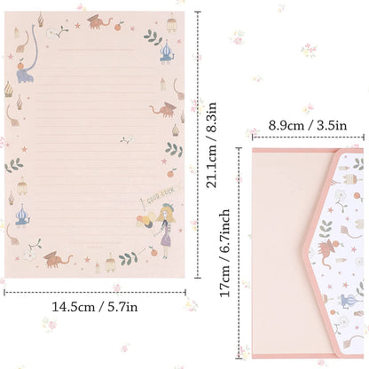 27 PCS Stationary Writing Paper with Envelopes Set Cute Vintage Floral Letter Writing and Stationery Paper Envelopes（18 Sheets with 9 Envelopes）