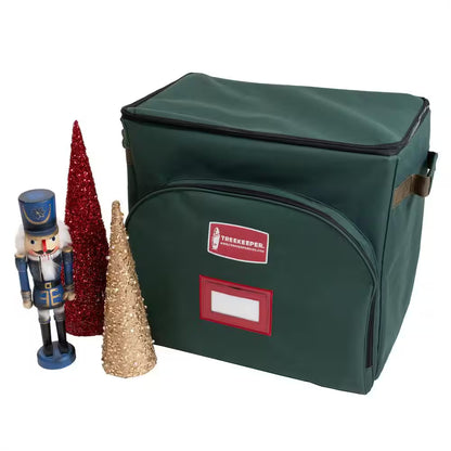 18 In. Green Polyester Collectible Nutcracker Storage Box (Holds 9 Figurines)