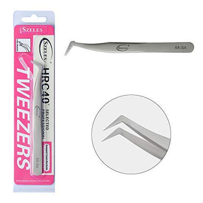 6A-SA Volume Eyelash Extensions Tweezers 3D 6D Professional Curved Point Tweezers Stainless Steel Precision Tweezers SA Series