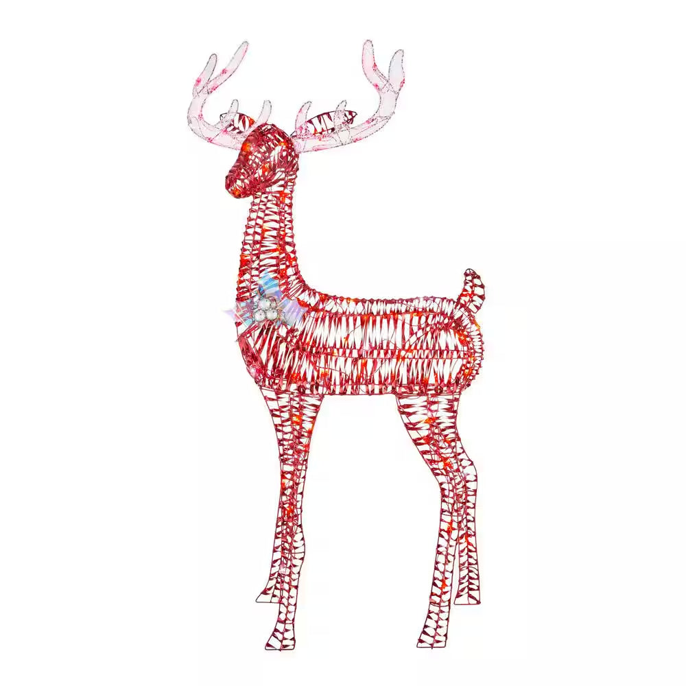 6 Ft. Red LED Metallic Buck Holiday Yard Decoration