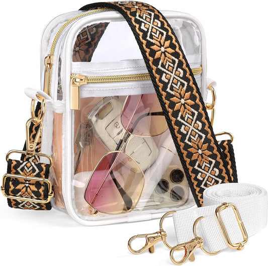 Clear Bag Stadium Approved - Clear Purses for Women Stadium Crossbody Messenger Bag for Concerts Sporting Events