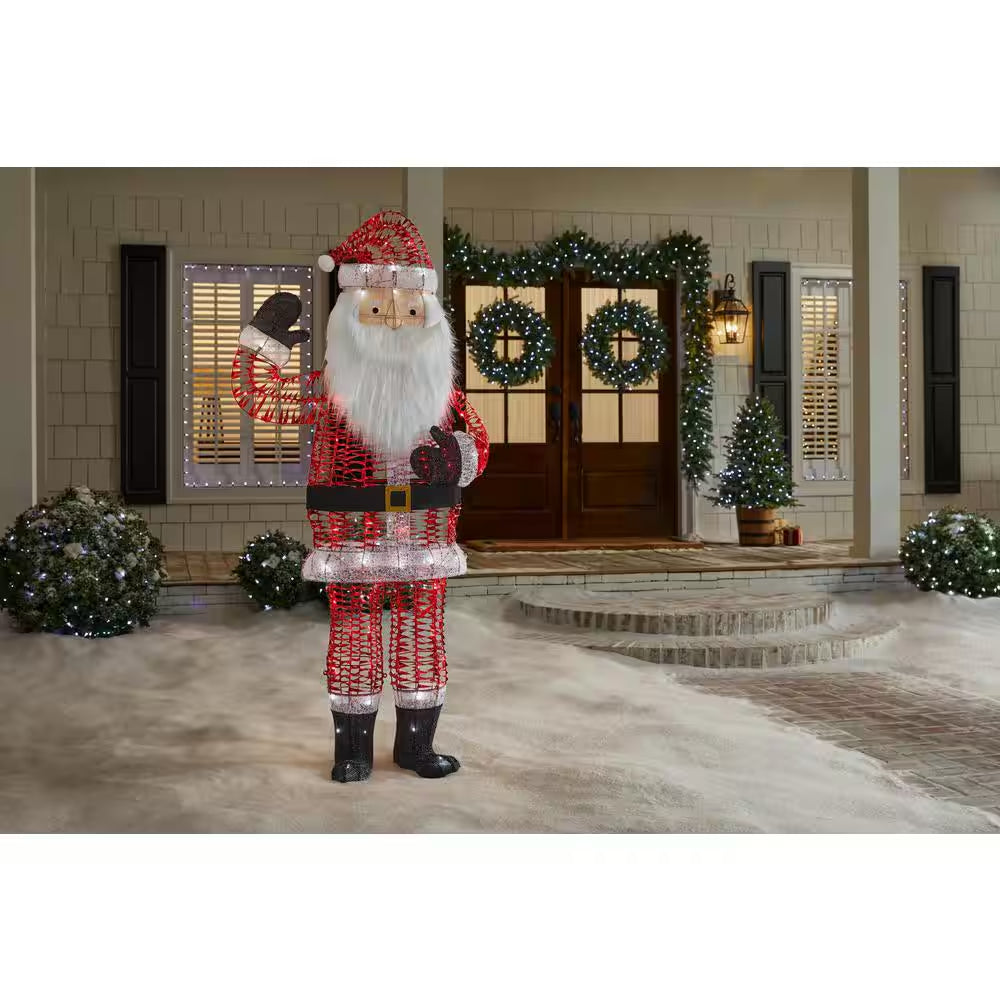 6 Ft. Iridescent Twist LED Sparkle Santa Holiday Yard Decoration Y27