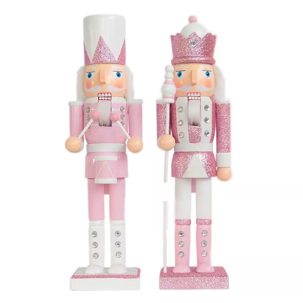 15 In. Pink Splendor Nutcracker (Set of 2)