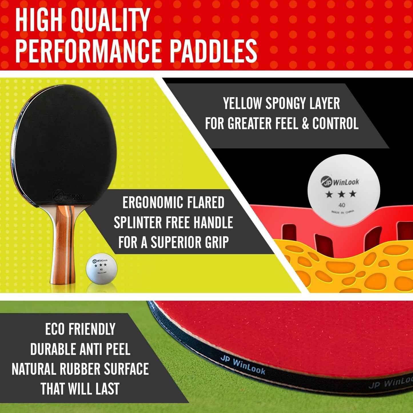 Ping Pong Paddles Sets - Portable Table Tennis Paddle Set with Ping Pong Paddles Professional Case & Ping Pong Balls. Premium Table Tennis Racket Player Set for Indoor & Outdoor Games