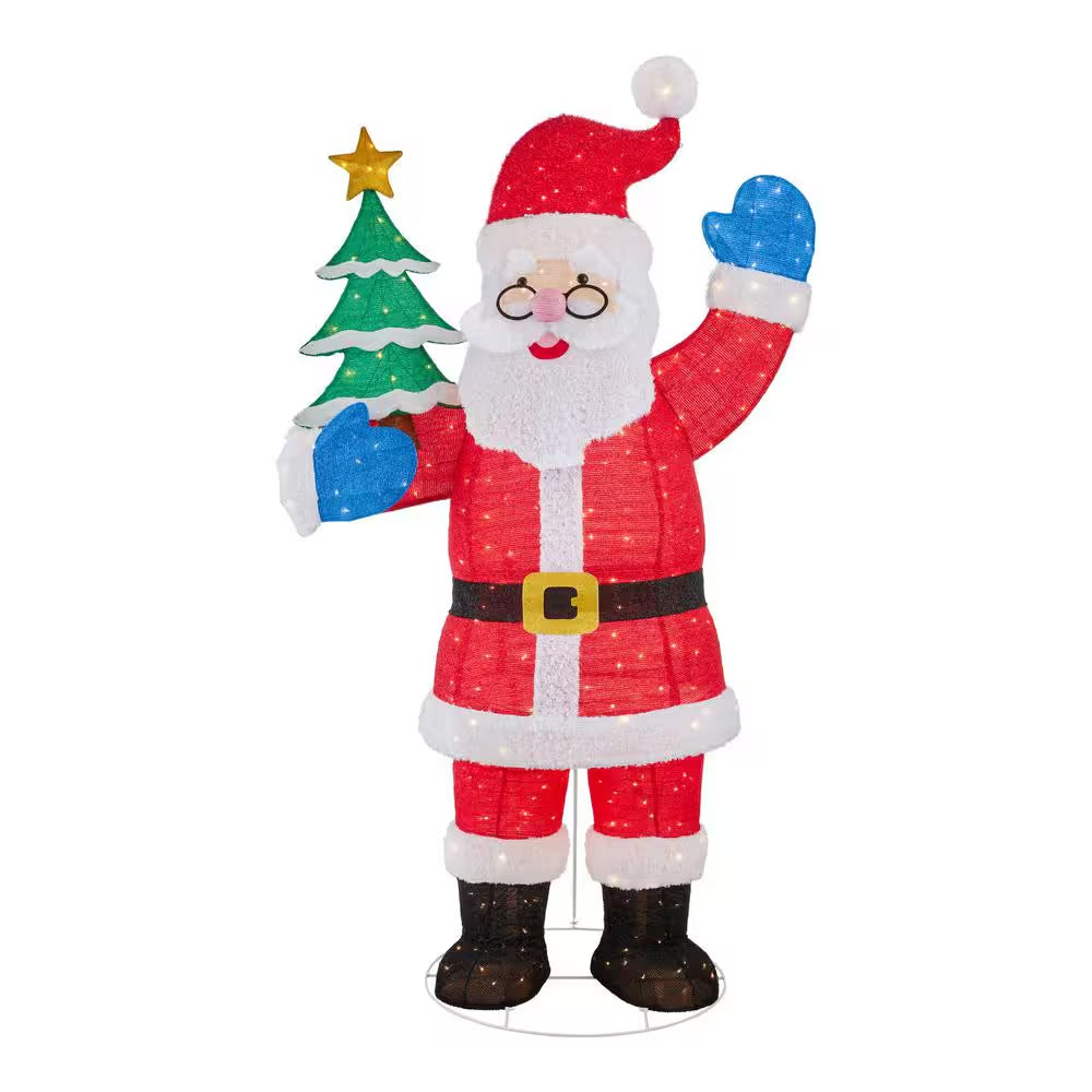 8 Ft. Yuletide Lane Giant-Sized LED Collapsible Santa Holiday Yard Decoration Y14