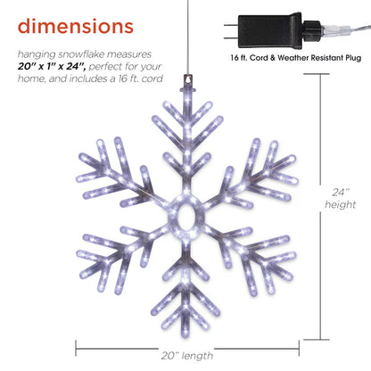 White Snowflake Standard Indoor/Outdoor Ornament