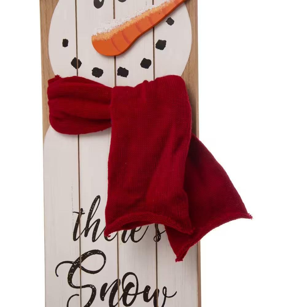 42 In. H Wooden Christmas Snowman Porch Sign